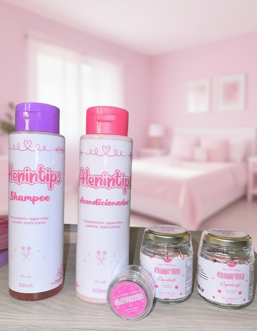 COMBO CAPILAR ALENINTIPS 500 ML 2 GLNIN CÁPSULAS