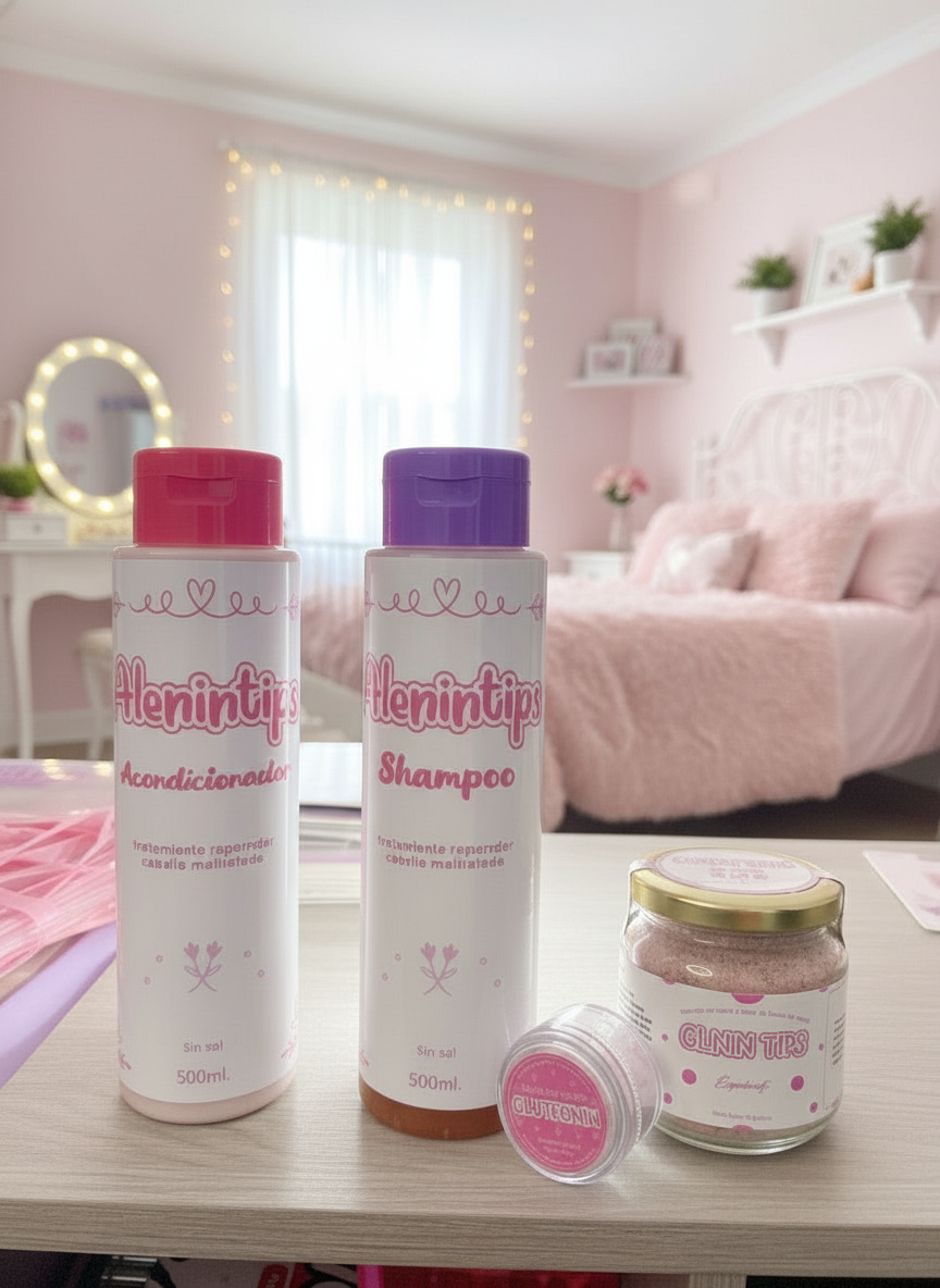 COMBO CAPILAR ALENINTIPS 500 ML GLNIN TIPS POLVO